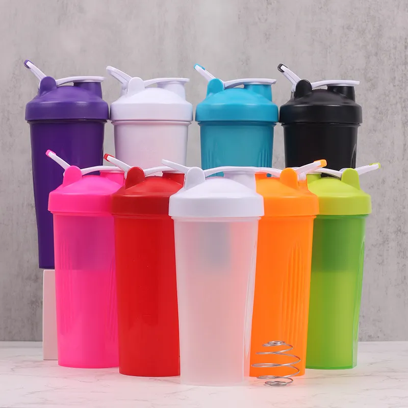 600ml Wholesale Custom Sports Shaker Bottle with Handle and Scale