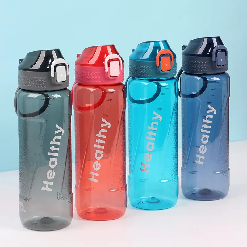 800ml Trendy Korean Style Transparent Sports Space Cup with Silicone Strap